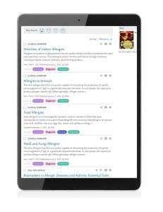 clinicalkey allergy & immunology screenshot